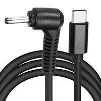 Câble d'alimentation USB C vers DC PD de 5 pieds, câble d'alimentation rapide 3,5 mm x 1,35 mm 65 W/12 V DC