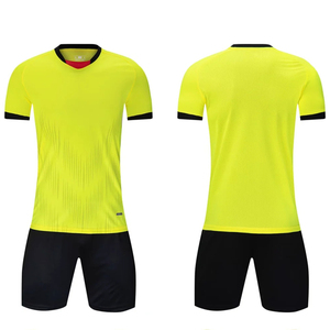 Ensemble d'uniforme d'arbitre de football professionnel pour hommes, maillot à manches courtes et col montant, short, service OEM, personnalisation, 100 % polyester - Product Image 2