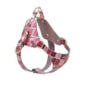 Adjustable leather original premium pet supplier luxury dog harness