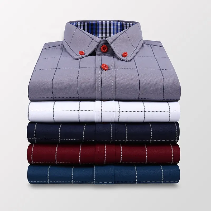 Wholesale Custom Designer 2022 New Men's Business Casual Plaid Shirt Fashion Classic Style Slim Long Sleeve Shirt