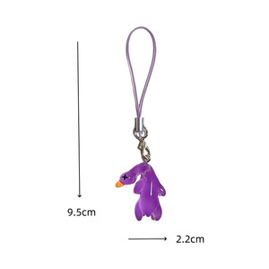 Porte-clés canard rouge vif en résine plastique, pendentif animal coloré pour sacs à dos et cadeaux - Product Image 4