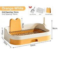 Toilette pour chien grande taille avec clôture haute en treillis métallique, plateau plat anti-éclaboussures d'urine, facile à nettoyer, bac à litière