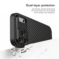 Coque de téléphone en fibre de carbone magnétique pour la photographie avec protection d'objectif et support magnétique