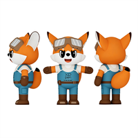 Costume gonflable interactif de renard en Oxford personnalisé Longgang, mascotte de dessin animé technologique pour événements publicitaires d'entreprise