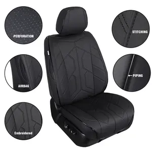 Luxury 3D PVC Leather Sporty Customized Seat Covers Universal Size Waterproof Front Car Seat Cover