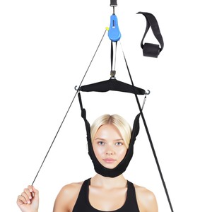 Dispositivo de tracción cervical, cinturón de suspensión para el cuello, soporte para puerta, manija de tracción manual, revestimiento de terciopelo para uso doméstico - Product Image 5