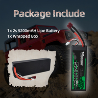 Baterai LiPo VSVAW 2S 7.4V 5200mAh 80C EC5/XT60/T Plug Suku Cadang RC Hardcase Lipo 2S untuk Pesawat Mobil RC Kendaraan Truk Tank Kapal