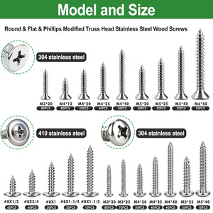 Cross Border Stainless Steel Wood Screws 810pcs Phillips Head Countersunk Self Tapping For Furniture Manufacturing - Product Image 5