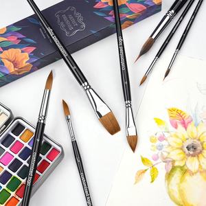 Индивидуальный логотип Премиум качества 7 Размер Профессиональный набор кистей для художника кисти собули акварельные кисти натуральные кисти для волос - Product Image 5