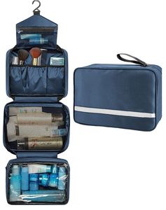 Trousse de toilette pour homme et femme, trousse de toilette de voyage, trousse de toilette suspendue, organiseur d'hygiène avec 4 compartiments - Product Image 1