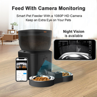 Comedero Automático para Mascotas con Cámara HD 1080P, 4L, WiFi 5G, Control por Aplicación Tuya, Dispensador de Comida para Perros y Gatos