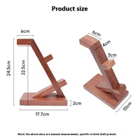 YINFISH Dudukan Headphone Kayu Beech Dua Lapis Model Pribadi untuk Dudukan Display Headset Kayu