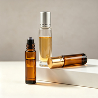 Botol Kaca Roll On Kosong Isi Ulang Amber Bening Bulat 10ml 20ml Logo Kustom Botol Roller Kaca Lip Gloss