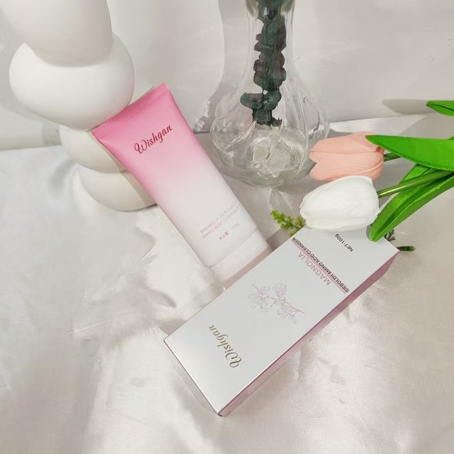Free Sample Wishgan Sensitive Skin Organic Vegan Amino Acid Whitening Mild Antioxidant Cream Facial Cleanser