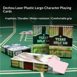 Cartes de poker personnalisables grand format Wanquan Manufacturer Texas Laser, quatre couleurs au choix, PVC imperméable, double face givrée - Product Image 6