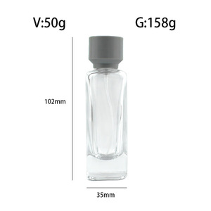 Botella de fragancia cuadrada simple de 50ml al por mayor de fábrica, spray de viaje pequeño y portátil, delicado. - Product Image 6