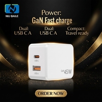 Produit Tendance 2026 – Chargeurs Rapides GaN 45W – Accessoires Électroniques – Chargeur Mural Portable Rapide GaN PD USB Type C
