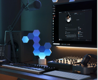 Module d'interrupteur intelligent Cololight Hexagon 2,4 GHz Wi-Fi, contrôlé par l'application Lifesmart, bouton tactile, multicolore, AUTO, cristal lumineux, maison