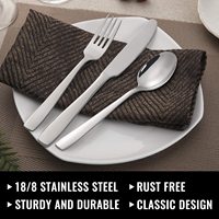 Ensemble de couverts Hiware de 48 pièces avec couteaux à steak pour 8 personnes, ensemble de couverts en acier inoxydable pour la maison, la cuisine, le restaurant, l'hôtel