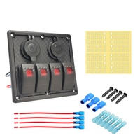 Amomd Panneau de commande d'éclairage électrique 12V avec 4 prises USB doubles et interrupteur marche/arrêt, courant maximal 20A pour yacht