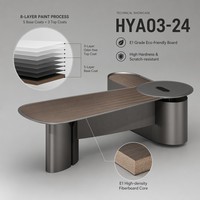 Sistema de Mesa Ejecutiva de Alta Gama con Acabado a Base de Agua, Tablero E1, Gabinete de Almacenamiento Lateral, Escritorio para Gerente o Director Ejecutivo
