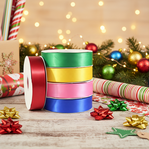 Cintas de Raso de Lujo Personalizadas al por Mayor en 196 Colores, de una Sola Cara, en Otros Materiales, para Envolver Regalos de Boda, San Valentín y Día de la Madre - Product Image 1