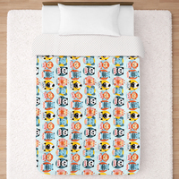 Baby-Beruhigungsdecke mit Zootier-Muster, Dreischichtig, Schwergewichtig, Sensorische Minky-Dot-Weiche Säuglingsbettwäsche, GRS OEKO TEX Fabrik SKU