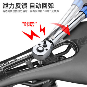 Clé dynamométrique préréglée réglable de haute précision à entraînement 1/4 po, en acier au chrome-vanadium chromé, capacité 24 Nm, kit d'outils OEM DIY pour - Product Image 3