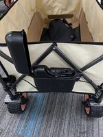 Chariot de camping électrique PAOBA à charge dynamique de 60 kg, chariot utilitaire tout-terrain pliable en quatre parties avec frein automatique pour jardin et pique-nique