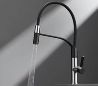 Keran Dapur Modern Satu Pegangan dari Kuningan dengan Inti Katup Keramik, Pemasangan di Atas Meja, Finishing Poles, Garansi 5 Tahun