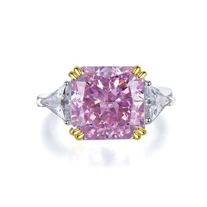 Новый S925 серебряное кольцо женский 10*10 розовым бриллиантом кольцо белого золота с бриллиантом <span class=keywords><strong>11</strong></span> карат обручальное кольцо ювелирные изделия - Product Image 1