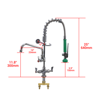 Robinet de pré-évier sans plomb à montage sur comptoir avec tuyau de 38 pouces, robinet d'appoint avec bec orientable de 10 pouces, unités de pré-évier