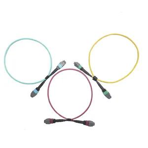 Kabel Patch konektor serat MPO/MTP polaritas 0.9/2.0/3.0mm OS2 MM MPO/MTP