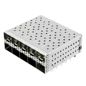 Le connecteur de cage de Port de fibre <span class=keywords><strong>optique</strong></span> a empilé SFP SFP + 2X5 ASSY avec le joint d'IEM en métal et les Lightpipes - Product Image 2