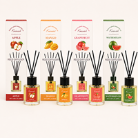 Diffuseur de parfum en verre de luxe 50 ml, boîte cadeau, parfum frais, sans BPA, sans alcool, bâtonnets en rotin pour la maison/le bureau/l'hôtel