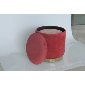 <span class=keywords><strong>Tabouret</strong></span> de rangement en tissu velours côtelé, 4 pièces, décor rond recouvert, garniture métallique, mobilier de salon, de maison, <span class=keywords><strong>tabouret</strong></span> et repose-pieds - Product Image 6