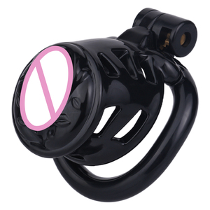 FRRK-271 Cage à pénis en résine ABS avec tube en métal/silicone, dispositif de chasteté pour pénis, dispositif de restriction du pénis pour la pratique BDSM, retenue de l'orgasme pour hommes - Product Image 4