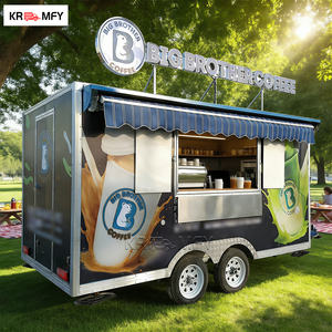 Street Mobile Ice <b>Cream</b> Cart Tow Bar Food Trailer with Candy Vending Outdoor <b>Coffee</b> Van - Product Image 2