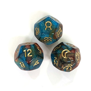 Wholesale D12 Rune Polyhedral <strong>Dice</strong> <strong>Set</strong> 3PCS Plastic Acrylic <strong>Colored</strong> Card Game for Players and Gamers - Product Image 1