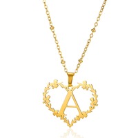 Personalizado en forma de corazón hueco letra colgante collar personalizado Unisex MISMO NOMBRE letra collar al por mayor