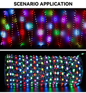 Guirlandes lumineuses LED de Noël KTRLIGHT Pebble 4PIN WS2815 RGB Pixel <span class=keywords><strong>DMX</strong></span>, étanches IP67, pour extérieur, fil blanc transparent en cuivre - Product Image 6