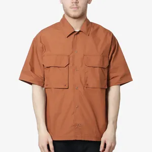 Wholesale High Quality Mens Work Shirts Single Button Up Nylon Short Sleeve Shirts