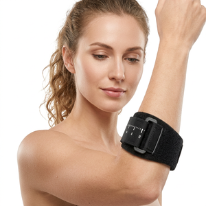 Manchon de soutien réglable antidérapant pour coude de tennis avec coussinet de compression amovible en Spandex et Nylon, fermeture auto-agrippante pour la sécurité sportive - Product Image 1