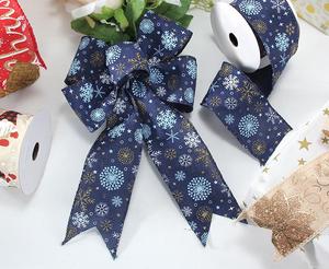 Caja de regalo de yute con estampado de alces navideños, directamente de fábrica, con lazo tejido con patrón de cinta multicolor, en cinta hecha a mano <span class=keywords><strong>para</strong></span> embalaje. - Product Image 6