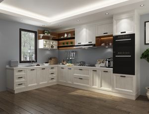 European American Oak Solid Wood Modern <b>Kitchen</b> Cabinet Restaurant Furniture Island <b>Table</b> Custom Size Locker Display Cabinet - Product Image 3