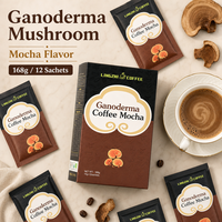 Café instantané Mocha au Ganoderma AMZ Factory Direct, mélange de café amer sans sucre, 168g, 12 sachets, champignon Reishi de qualité supérieure