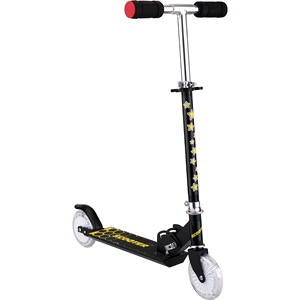 Trottinette pliable pour enfants, réglable en hauteur, deux roues, pour enfants de 3 ans et plus, design étoile noire - Product Image 1