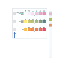 Kit de bandelettes de test d'eau pour piscine 3 en 1, bandelettes de test de pH pour spa et bain à remous