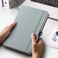 Journal en cuir de 100 feuilles Cahier d'agenda personnalisé A5 Cahier de journal ligné avec sangle élastique Porte-stylo