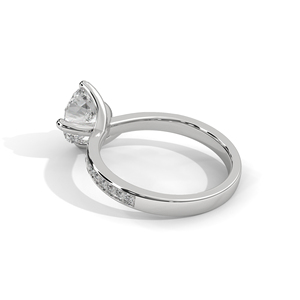 Anillo de Compromiso Solitario con Diamante Ovalado Cultivado en Laboratorio, Oro Blanco de 14k, Claridad VVS, Elegante y Moderno, Ideal para Regalo o Fiesta - Product Image 3